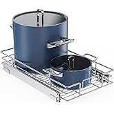 ROOMTEC Pull Out Cabinet Organizer, Cabinet Pull Out Shelves 11" W x 18" D, Heavy Duty Cabinet Drawers Slide Out Kitchen Cabinet Organizers Storage Shelf