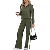WIHOLL Women 2 Piece Outfits Airport Travel Vacation Sweatsuits Wide Leg Pants Lounge Set 2025 Fashion Clothes