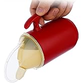 Senior Water Cup Sippy Cups for Elderly, Safe Silicone Spill Proof Cups with 2 Handles Straw and Lid for Adults for Hospital Patients, Elderly, Pregnant, and Disabled (Red)