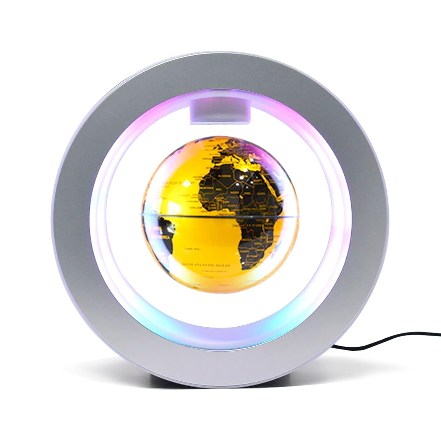 Floating Globe with LED Light 4 Inch Levitation Rotating World Map with