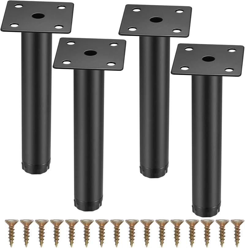Fulushouxi 4 Pcs Adjustable 15cm Furniture Legs Metal Sofa Feet