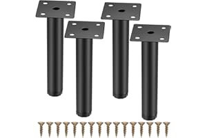 Fulushouxi 4 Pcs Furniture Legs, Metal Cabinet Legs, 6 inches/15 cm Adjustable Furniture Support Feet for Kitchen Shelves Sofa Table Chair Desk Cupboard Furniture Adjustable Legs Feet Foot