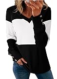 Dokotoo Womens Long Sleeve Tops V Neck T Shirts