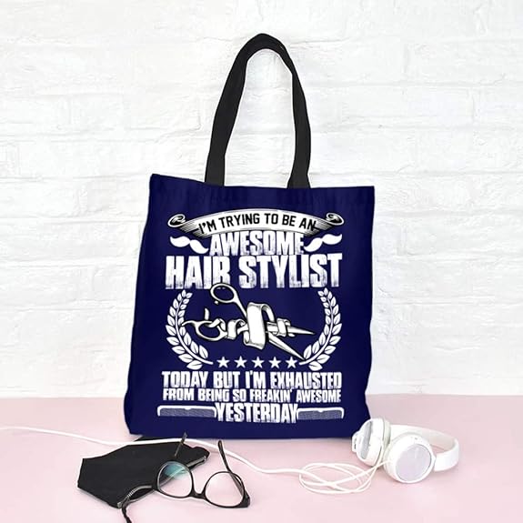 Amazon Com Being A Hairstylist Canvas Tote Bags Trying To Be A