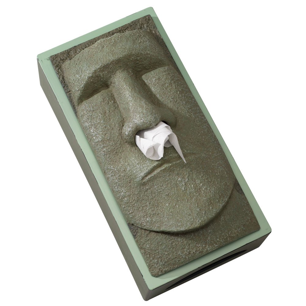Photo 1 of Bits and Pieces-Tissue Box Cover Stone Face Tissue Holder - Great Gag Gift for Your Office, Desk, or Living Room