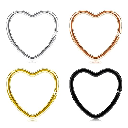 JFORYOU Helix Piercings Ring Tragus Ohrring Nasenpiercing Ring Lippenpiercing Herz Ring Chirurgenstahl Körperschmuck