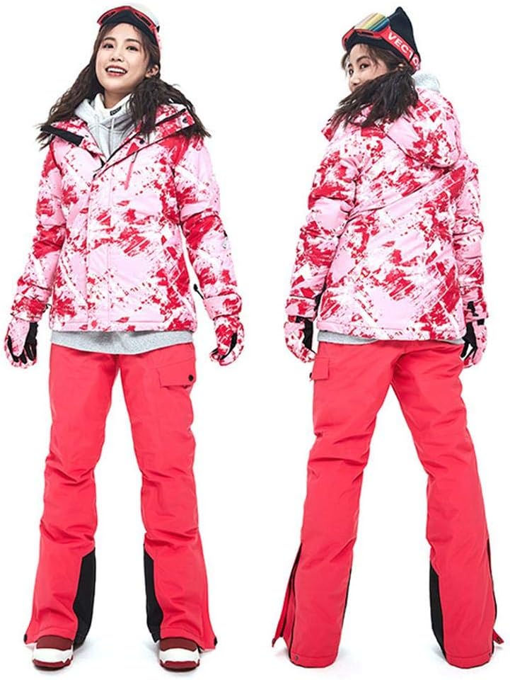 QingChun Ski Suit For Women Waterproof Winter Jacket And Pants Suits Snowboarding Suit Waterproof Windproof Snow Wear Clothing Plus Size A-L
