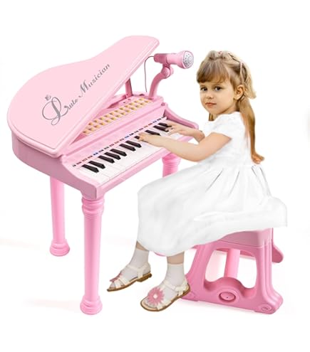 Costzon 37-Key Kids Piano Keyboard With Microphone & Stool | Educational Musical Toy For Toddlers
