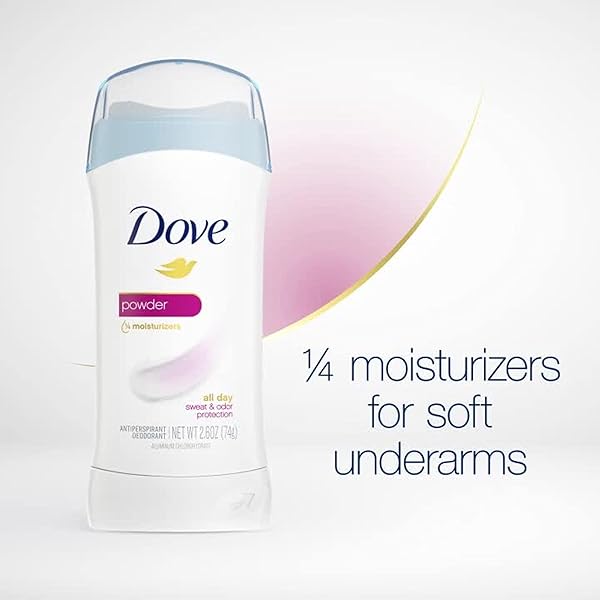 DOVE INVISIBLE SOLID ANTIPERSPIRANT DEODORANT STICK FOR WOMEN, POWDER, FOR ALL DAY UNDERARM SWEAT & ODOR PROTECTION 2.6 OZ 2 COUNT
