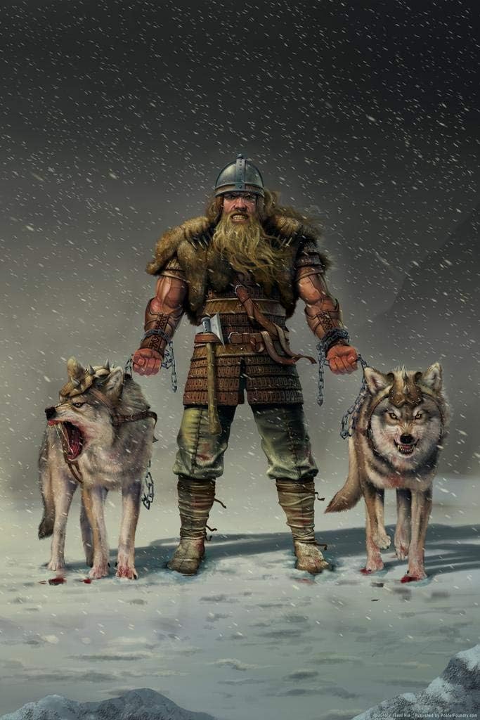 Mountain Viking Warrior Wolves by Vincent HIE Fantasy Cool