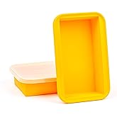 MT.BAY (2 Pack) Large Silicone Freezer Containers For Soup, Pasta Sauce, Leftovers, Broth & More - 6 Cup Reusable BPA Free Non Plastic Food Storage Freezing Ice Trays With Lids & Measurement Lines
