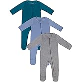 Jimonda Baby Romper Boys Girls Bamboo Pajamas 2-Way Zipper Footed Unisex Zip-Up Sleepers Sleep and Play pjs