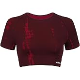 AUROLA Serpent Snake Seamless Workout T-Shirts for Women,Short Sleeve Crop Top Gym Yoga Athletic Shirts Tee