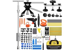 Auto Body Dent Repair Kit, Paintless Dent Removal Kit with Dent Lifter, Bridge Puller, Rubber Hammer, t-Bar, Suction Cup, Den