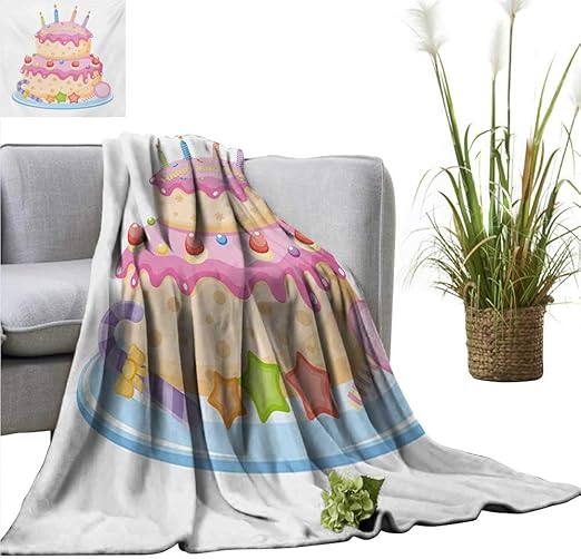 Manta de piel sintética AndyTours, para cumpleaños de niños, letras de