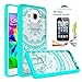 Galaxy On5 Case,Samsung Galaxy G550/G5500 Phone Case Clear with HD Screen Protector,AnoKe Scratch Resistant Mandala Cute Girls Women Thin Slim Fit Hard Phone Cover Cases for Samsung Galaxy On5 TM Mint