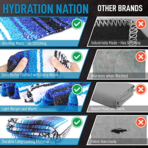 Authentic Extra Large Mexican Blanket (71"x47") Handwoven Yoga