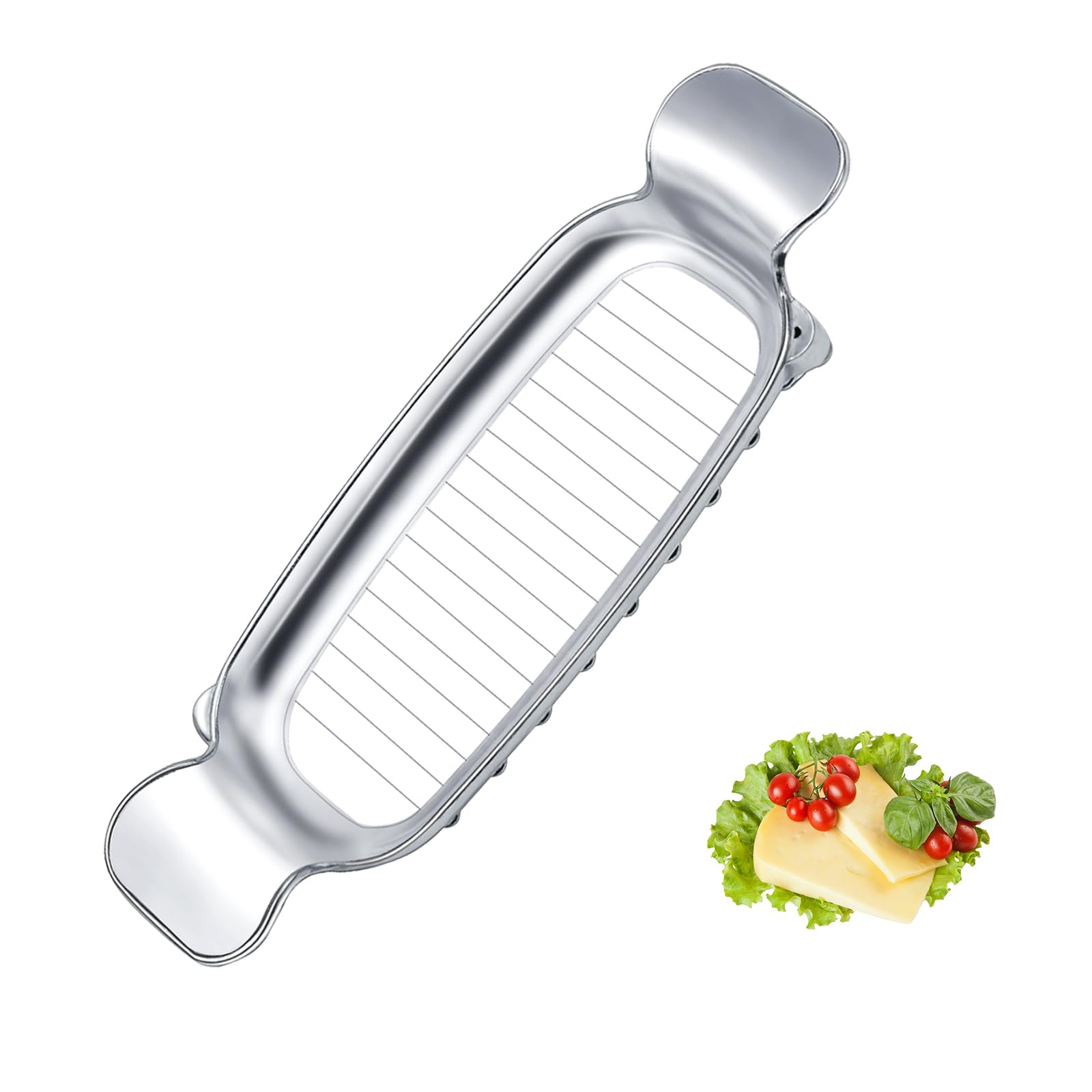 Photo 1 of **2 PAK**Butter Slicer Tool, Stainless Steel Metal Wire Cheese Cutter Slicer with Grips Portable Handheld Butter Cutter Kitchen Slicing Tool for Eggs, Fruit, Baking, Soft Solid Foods