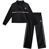 AEROPOSTALE Girls Sweat Set - 2 Piece 1/4 Zip Pullover Girls Sweatshirt and Wide Leg Jogger Kids Pants Athletic Set (7-12)