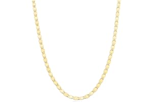 Miabella Italian 925 Sterling Silver, 18K Gold Plated Sparkle Mirror Link Chain Necklace for Women, Made in Italy
