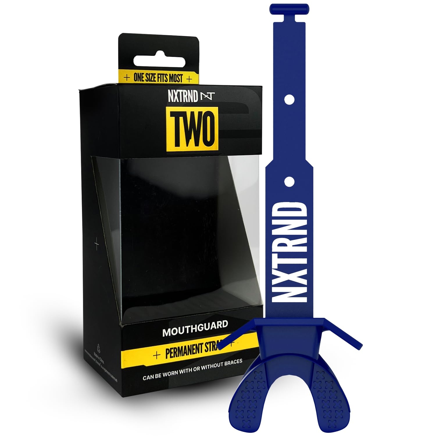 Photo 1 of Nxtrnd Two Football Mouth Guard, Football Mouthpiece with Strap, Fits Adult & Youth (Navy Blue)
