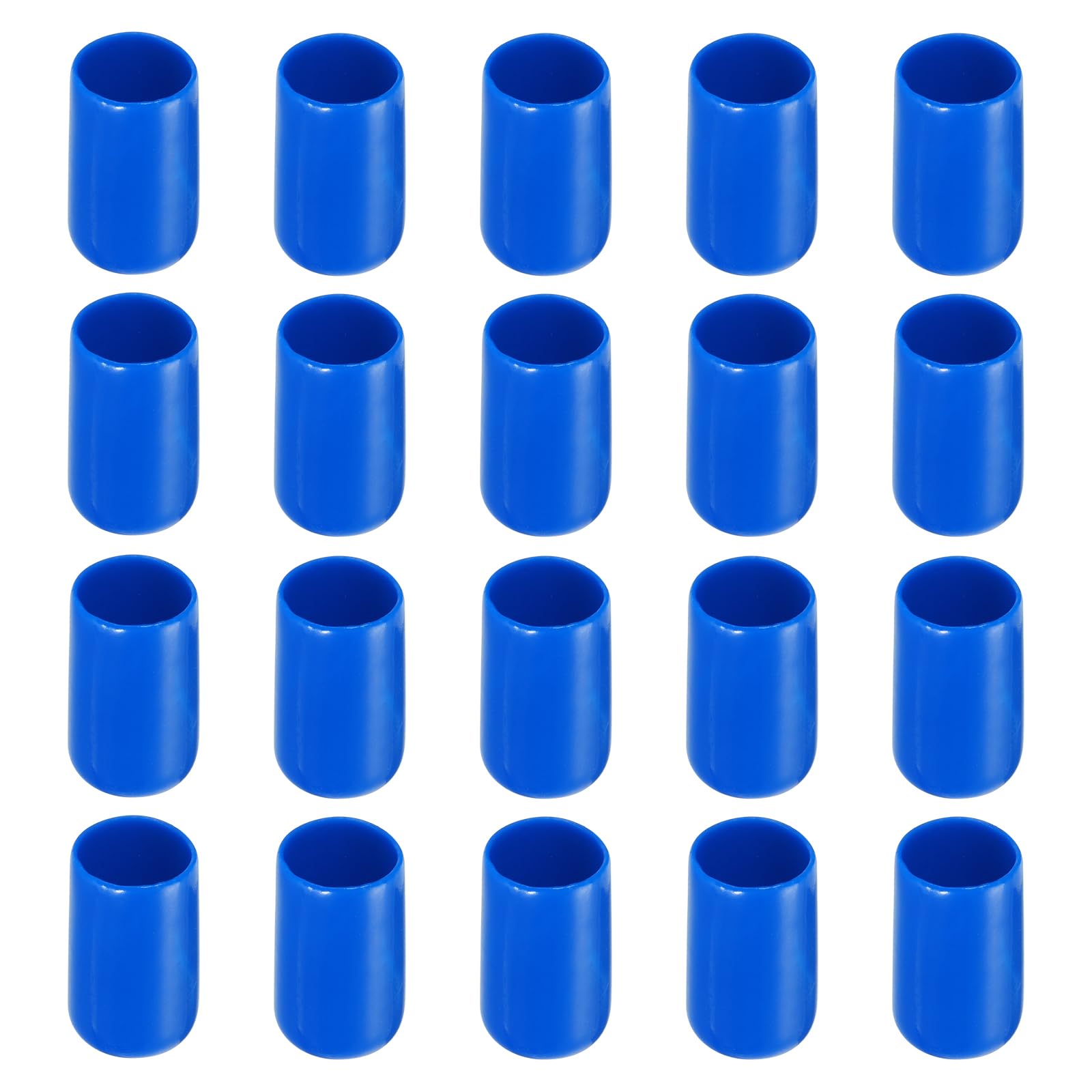 Rebower 50 Pack Screw Thread Protector Cover Rubber End Caps, [for Screw, Bolt, Rod End Cap] - 7/16 inch(11mm) inner dia/Blue