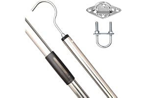 Bytcew Attic Ladder Pull Down System Hook Rod, Heavy Duty Attic Door Stairs Puller Pole with 2 Handles, Replacement for Ropes Cord String