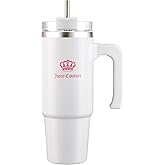 Juicy Couture Travel Style Fashion Water Bottle - White - 31.5oz