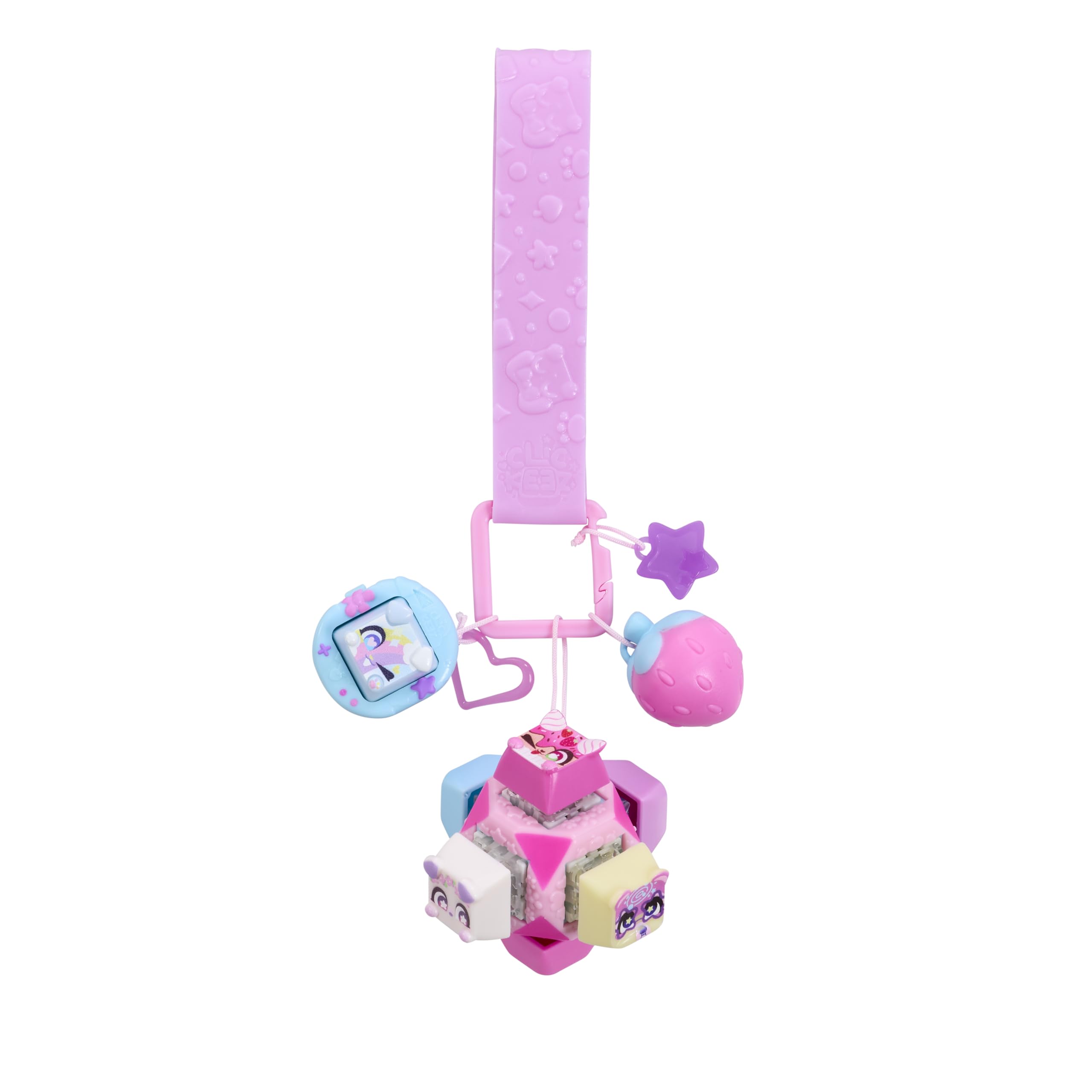 Clickeez Deluxe Keychain Fidget Cube | Collectibe Character Keyboard Keys Click and Clack | Create Your Own Fidget Keychain | Ages 6+