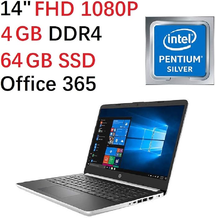 HP Newest 14" Ultral Light Laptop for Business. Intel Quad-Core N4120