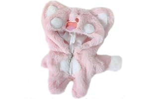 CALEMBOU 20cm Plush Doll Clothes Anime Figure Outfits for Skzoo Dolls Plush Toys Soft Stuffed Animals Cotton Doll Gift Dolls for Girl（for 20cm Doll） (PinkCat Suit)