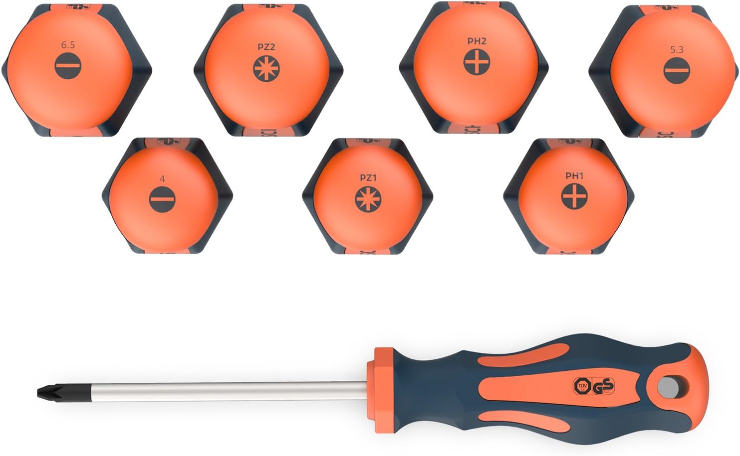 Presch Screwdriver Set 7 Pieces - Magnetic Screwdriver Sets with Slotted, Pozidrive and PH Screwdrivers - Pro Screw Driver Kit - Image 5