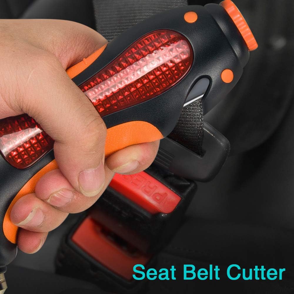 Siivton Car Safety Hammer, 6 in 1 Auto Emergency Escape Tool with Window Breaker, Seatbelt Cutter, LED Flashlight, Whistle & Alarm Lamp Life Saving Rescue Kit for Cars, All Vehicles: Automotive