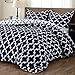 downluxe Lightweight Printed Comforter Set (Queen,Navy) with 2 Pillow Sham - 3-Piece Set - Down Alternative Reversible Comforter