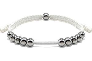 LAMIBEE Golf Stainless Steel 10 Beads Score Counter Bracelet, Golf Stroke Count Bracelet, Resizable and Easy to Adjust Golf R