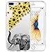 iPhone 8 Plus Case Apple 7 Plus Case TPU Non-Slip High Definition Printing Personalized Elephants and chrysanthemums