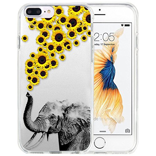 iPhone 8 Plus Case Apple 7 Plus Case TPU Non-Slip High Definition Printing Personalized Elephants and chrysanthemums iPhone 8 Plus Case Apple 7 Plus Case TPU Non-Slip High Definition Printing Personalized Elephants and chrysanthemums