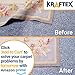 Rug Gripper Tape Pads 8pcs [Anti Slip, Non Skid] Carpet Corners Easily Stick Rugs to Floor, [Reusable] Uses Kraftex Double Sided Carpet Tape [Grips Any Floor] No Damage to Hardwood, Wooden Floor