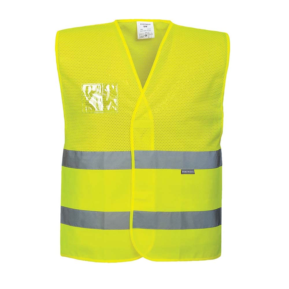 Portwest Hi-Vis Half Mesh Vest, Size: S/M, Colour: Yellow, C494YERS/M