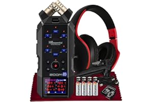SONICSOUND TECHNOLOGIES Zoom H6essential Portable Studio Recorder, H6E 32-Bit Float, 6-Track Recorder, 4XLR/TRS with 64GB SD, Tripod, Headphone w/Mic, Batteries & More for Musicians Podcaster Filmmaker