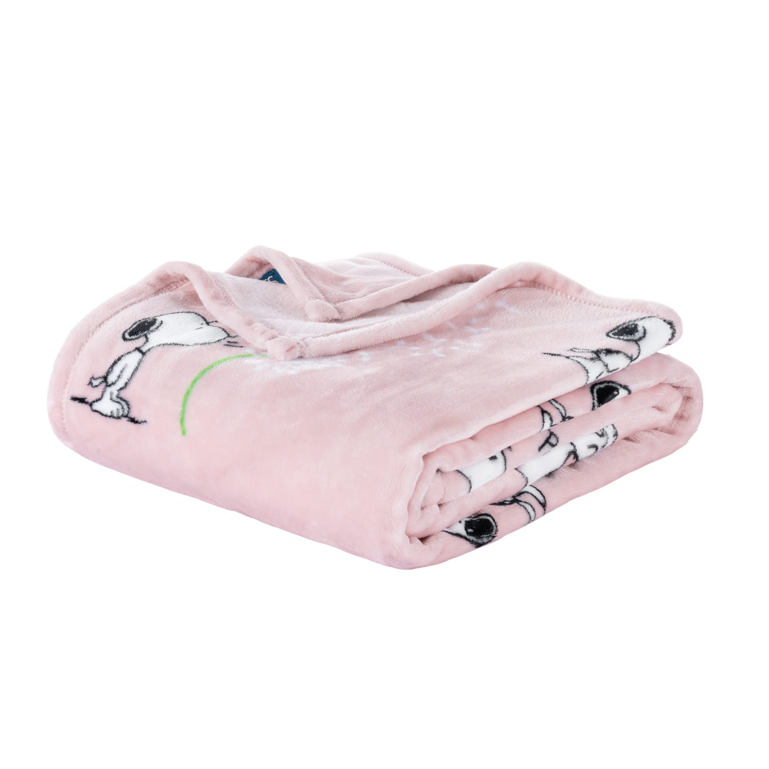 Photo 1 of Berkshire Blanket Peanuts® VelvetLoft® Cute Character Snoopy Plush Throw Blanket,Peanuts Snoopy Make A Wish Spring Pink,Throw 55 in x 70 in (Official Peanuts® Product)