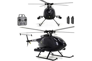 SSCCGYM Matte Black MD500 C189 Remote Control Helicopter Aircraft Add Optical Flow Positioning 2-Battery 6-Axis Gyro Dual Brushless Motors RC Heli for Adults Altitude Maintain RTF 335MM 1:28 Scale