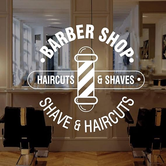 Wall Decal Barber Shop Window Sticker Barber Shop Logo