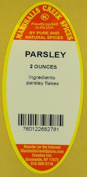 MARSHALLS CREEK SPICES PARSLEY 2 OUNCE ECO FRIENDLY KRAFT STAND-UP POUCH
