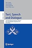 Text, Speech and Dialogue: 15th International