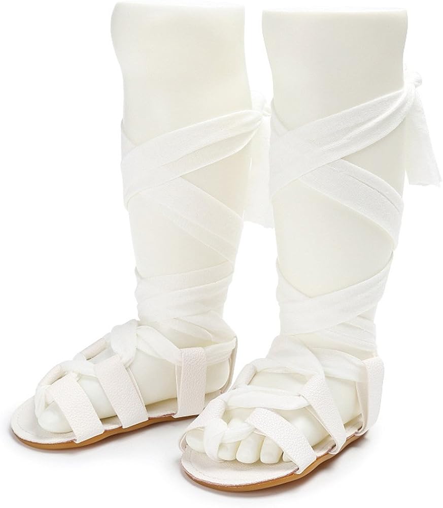  | HsdsBebe Baby Girls Gladiator Sandals Pu Leather Rubber Sole Toddler First Walkers Roman Lace up Beach Sandal Shoes | Sandals