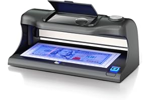 Aneken AL-18 Counterfeit Bill Detector with Dual LED UV Light, Counterfeit Money Detector Machine with 10x Magnifying, Bill & Money Checker Machine, 6 Detection Modes for IDs, Cards & All Currency