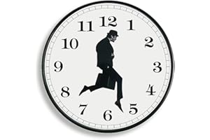 TANKRIN Ministry of Silly Walks Clock, Silly Walk Wall Clock, A Interesting Wall Clock for Living Room Decor, Bedroom, Kitchen, Novelty Home Decor Gifts (Black-2)