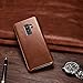 Samsung Galaxy S9 Plus Leather Case - Best Curved Edge Design Real Cowhide Leather - Side Open Flip Case with Hidden Magnetic Snap - Effective Full Cover Protection for Samsung Galaxy S 9 Plus Brown