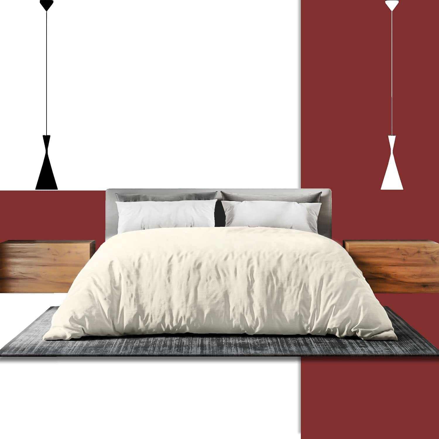 GC GAVENO CAVAILIA 400 Thread Count Double Bed Cover Set- 100% Egyptian Cotton Bedding- Easy Care Reversible Quilt Cover Set With Pillow Cases- Cream